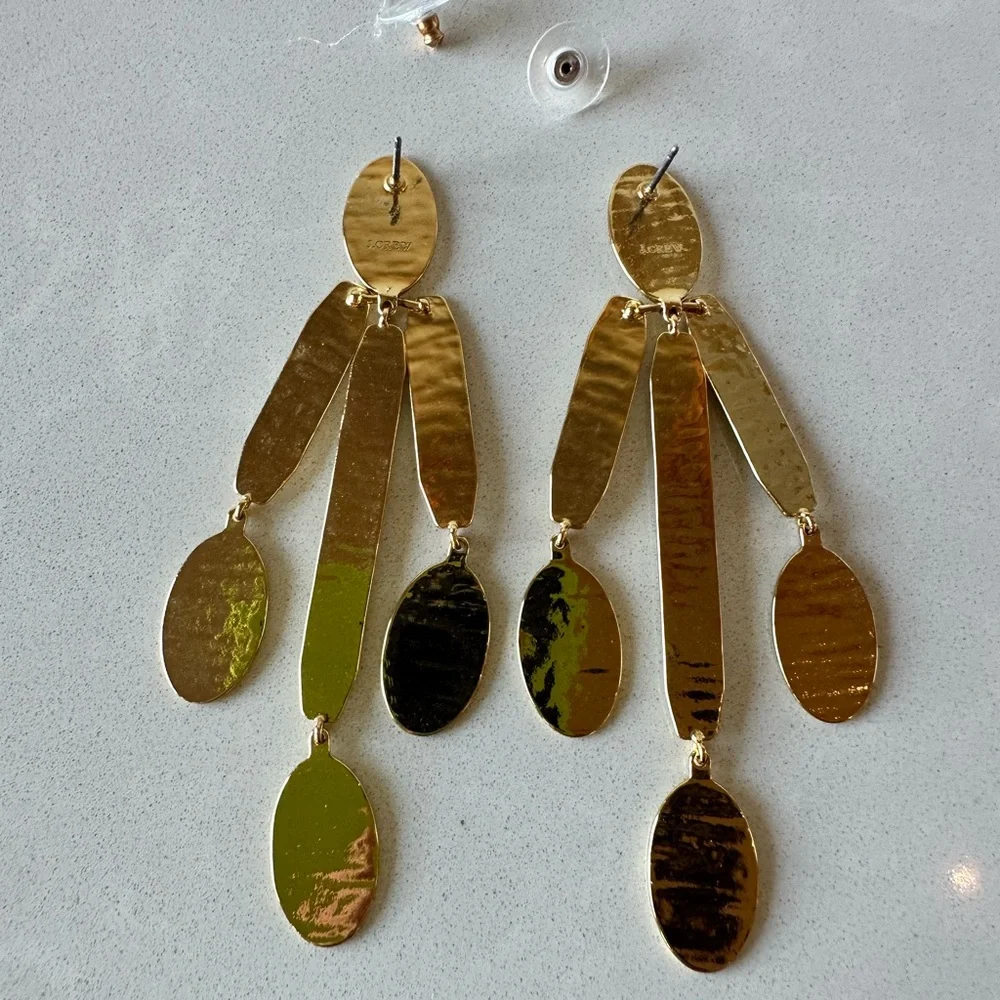J. Crew Gold Statement Earrings - Picture 2 of 4